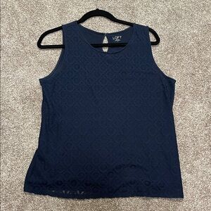 LOFT Navy Lace Tank Top